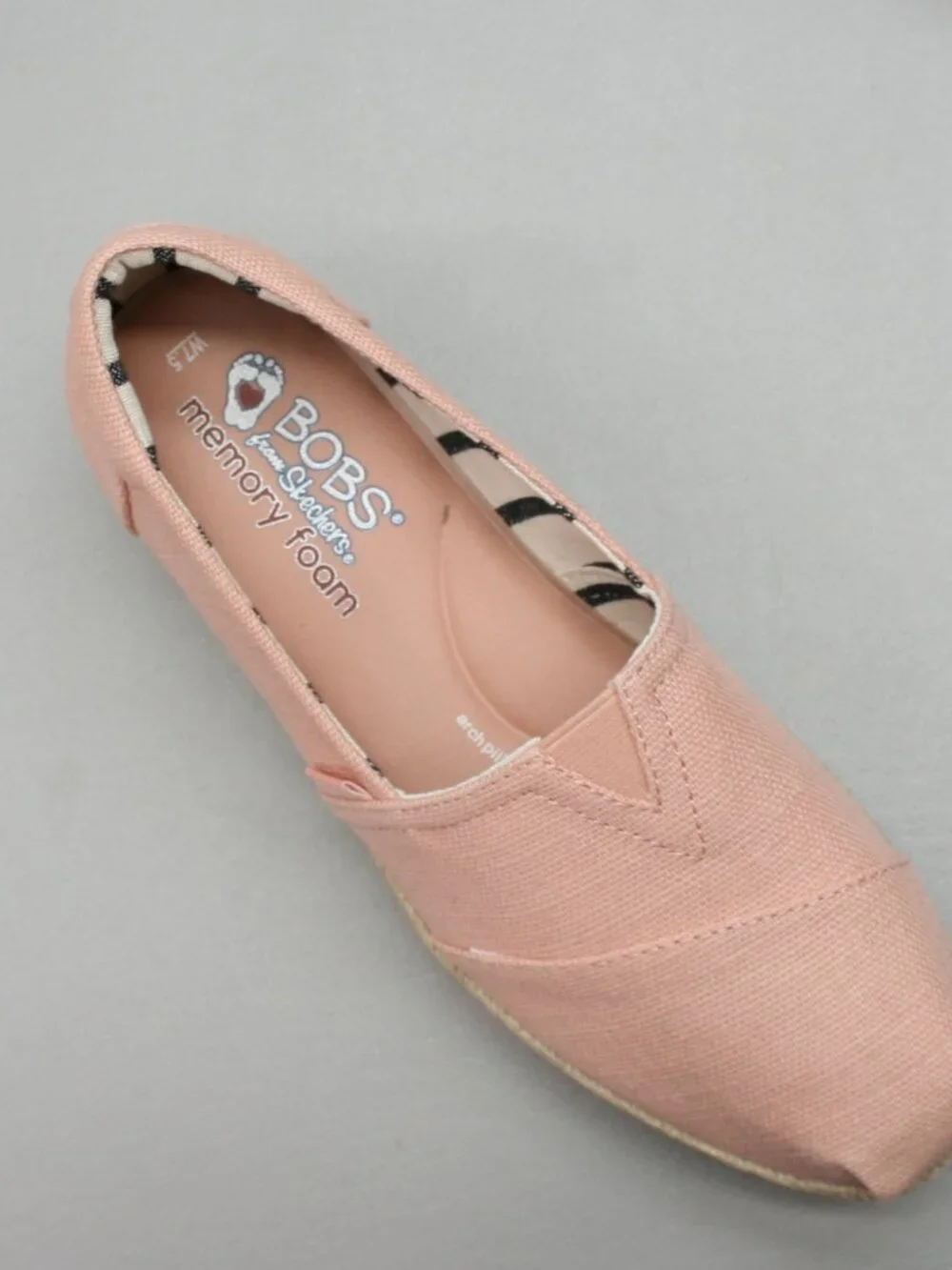 Skechers Bobs Ladies 7.5 Highlights 2.0 Fairy Duster Blush Pink Jute Wedge Shoes